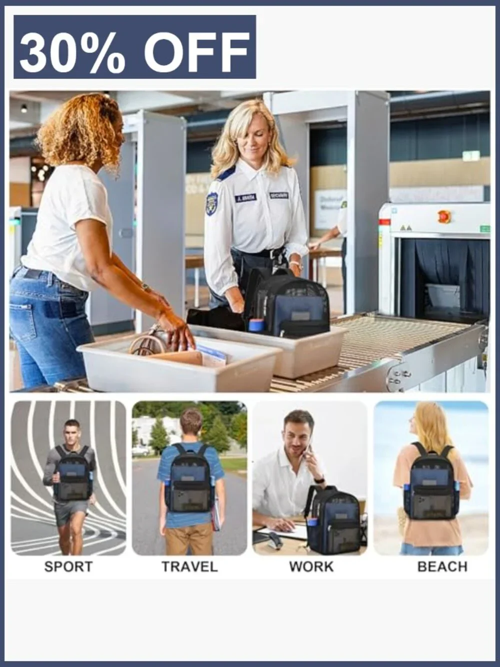 Semi-Transparent Mesh Backpack for School Sport Travel